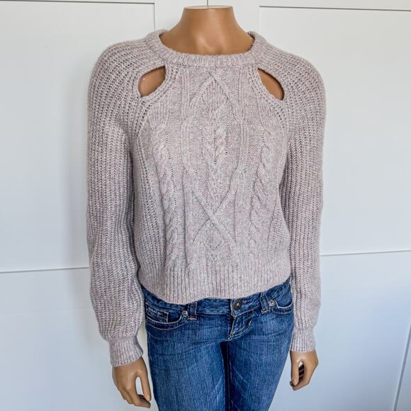 NWT-Love Knits NYC of Francesca’s Keyhole Cable Knit Sweater, Women’s Size Small - Picture 2 of 11